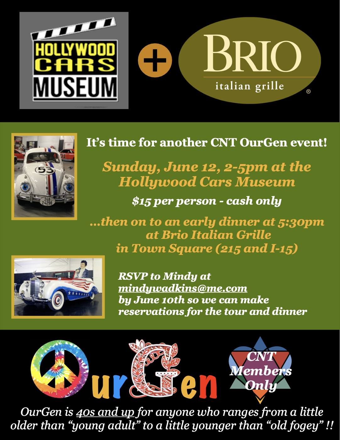 OURGEN TOUR AT HOLLYWOOD CARS MUSEUM/ DINNER AT BRIO