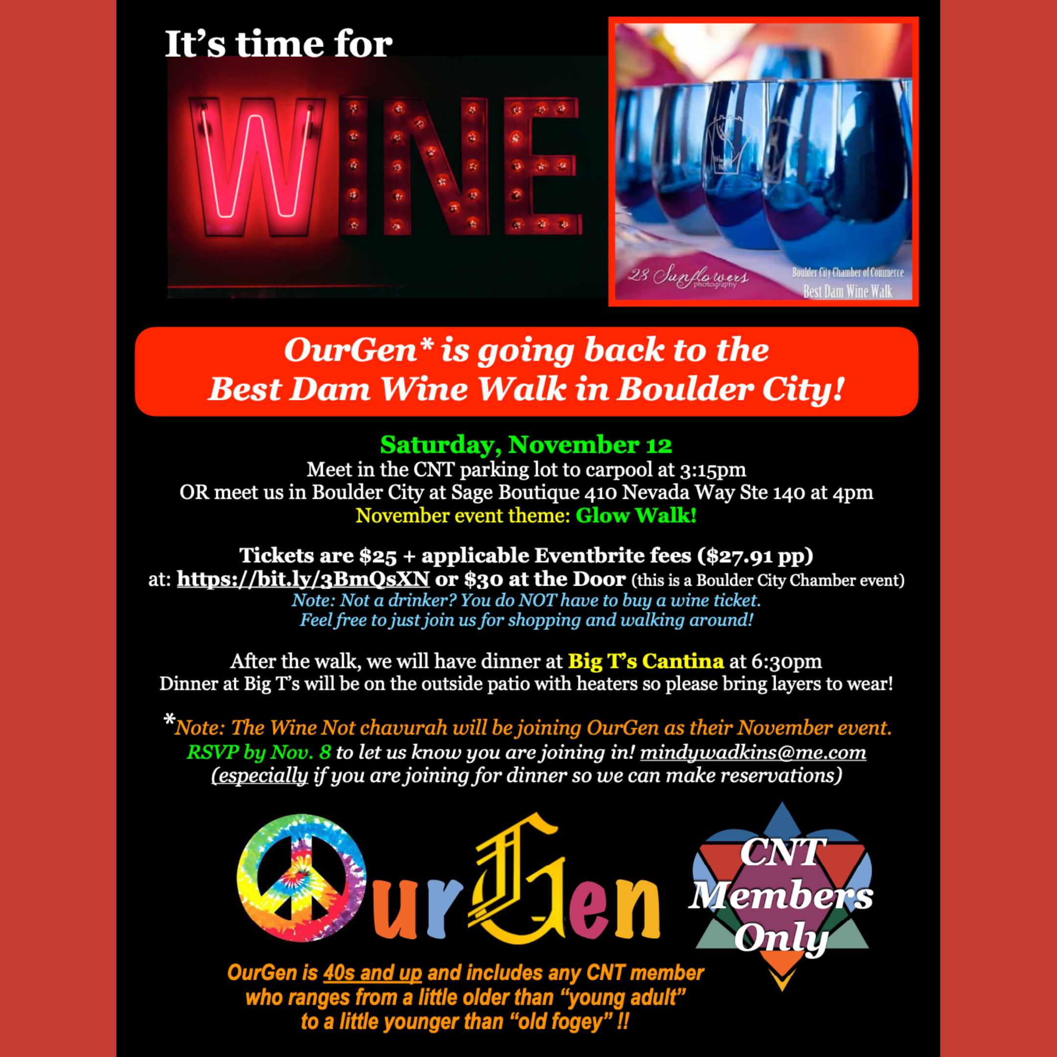 OURGEN'S BOULDER CITY WINE WALK AND DINNER