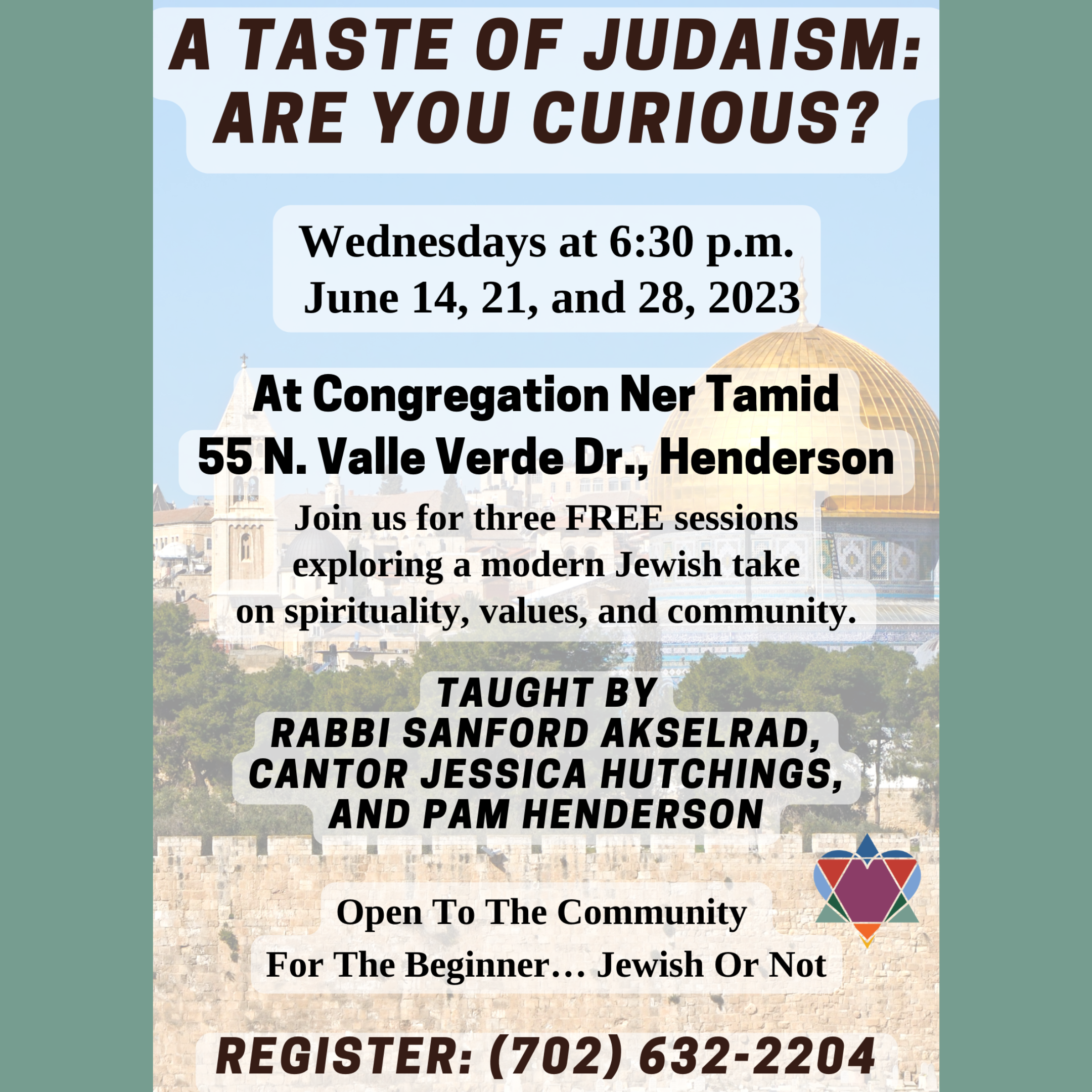 TASTE OF JUDAISM - JEWISH INSTITUTIONS WITH CANTOR HUTCHINGS