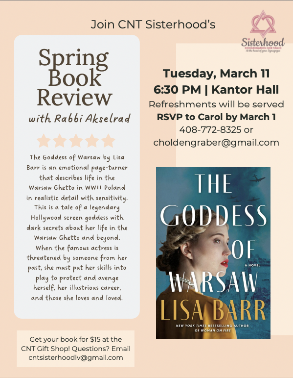 Spring Book Review SISTERHOODโS SPRING BOOK REVIEW | Congregation Ner Tamid - Reform ...